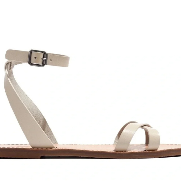 Madewell Boardwalk Dried Flax Leather Ankle Sandals - Picture 2 of 7